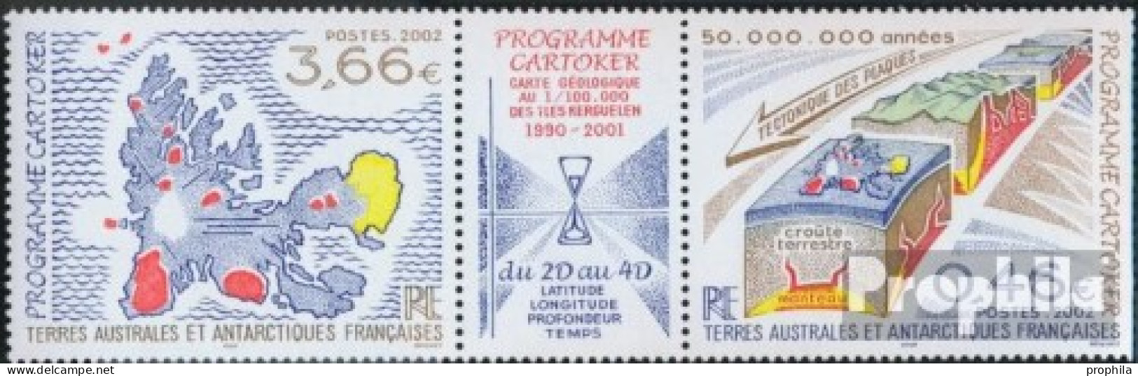 Französ. Gebiete Antarktis 496-497 Dreierstreifen (kompl.Ausg.) Postfrisch 2002 Kerguelen Archipels - Ungebraucht