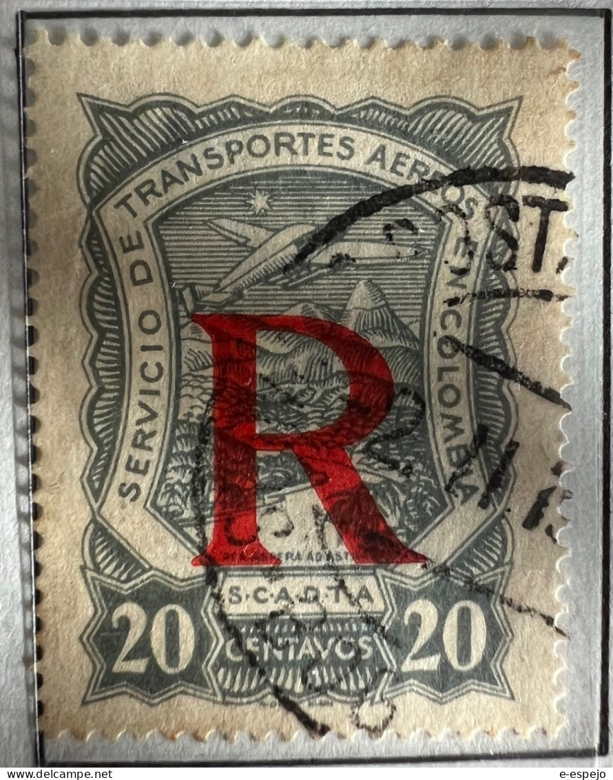 Kolumbien 1921: SCADTA: Registration Stamp Mi:CO-SCADTA 24I - Colombie