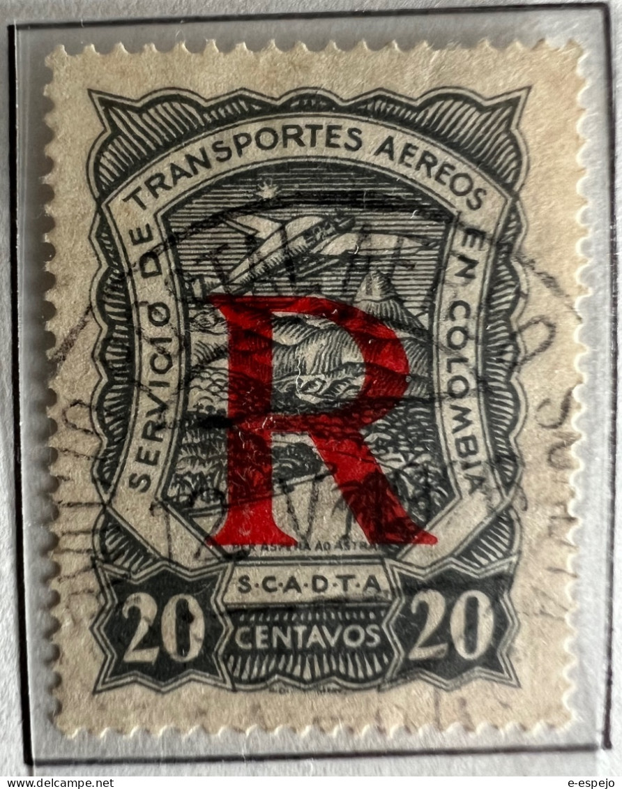 Kolumbien 1921: SCADTA: Registration Stamp Mi:CO-SCADTA 24I - Kolumbien