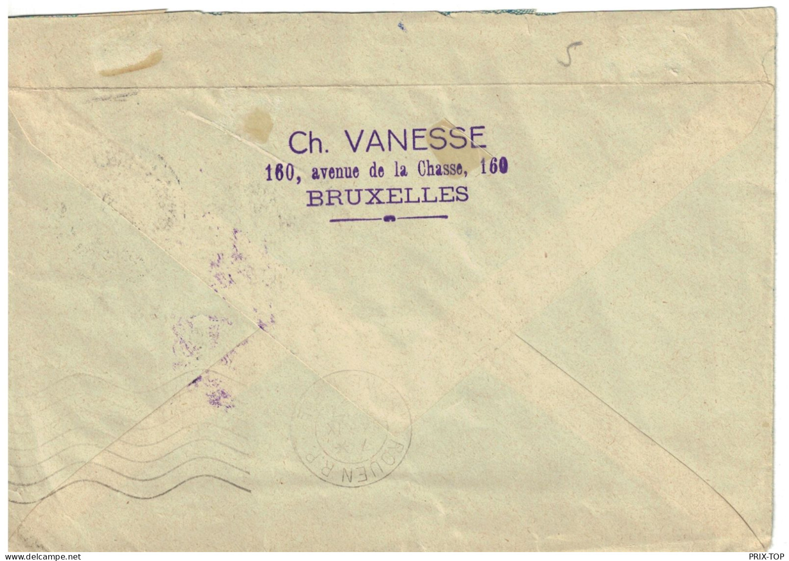 TP 339 (3) - 420--419-425-426 S/L. Obl. BXL 23/9/37 > Rouen Cachet D'arrivée - Storia Postale