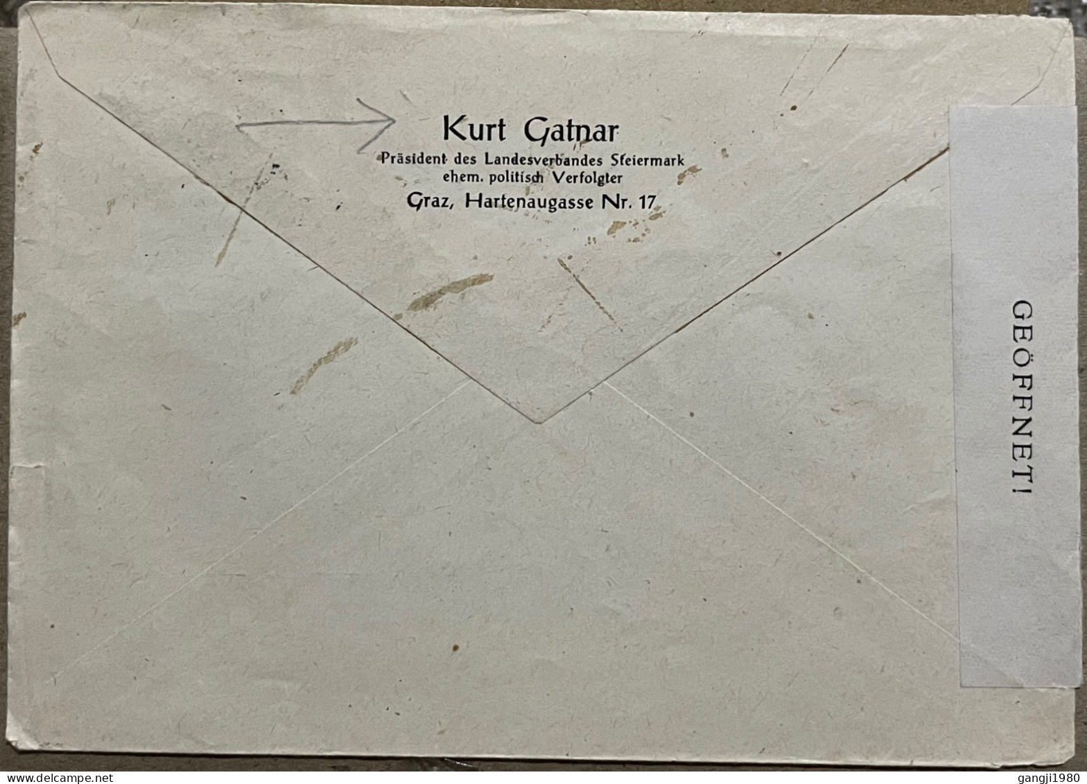 AUSTRIA 1946, ADVERTISING KURT GATNAR, DOUBLE CENSOR COVER, USED TO SWITZERLAND, GRAZ CITY CANCEL - Storia Postale