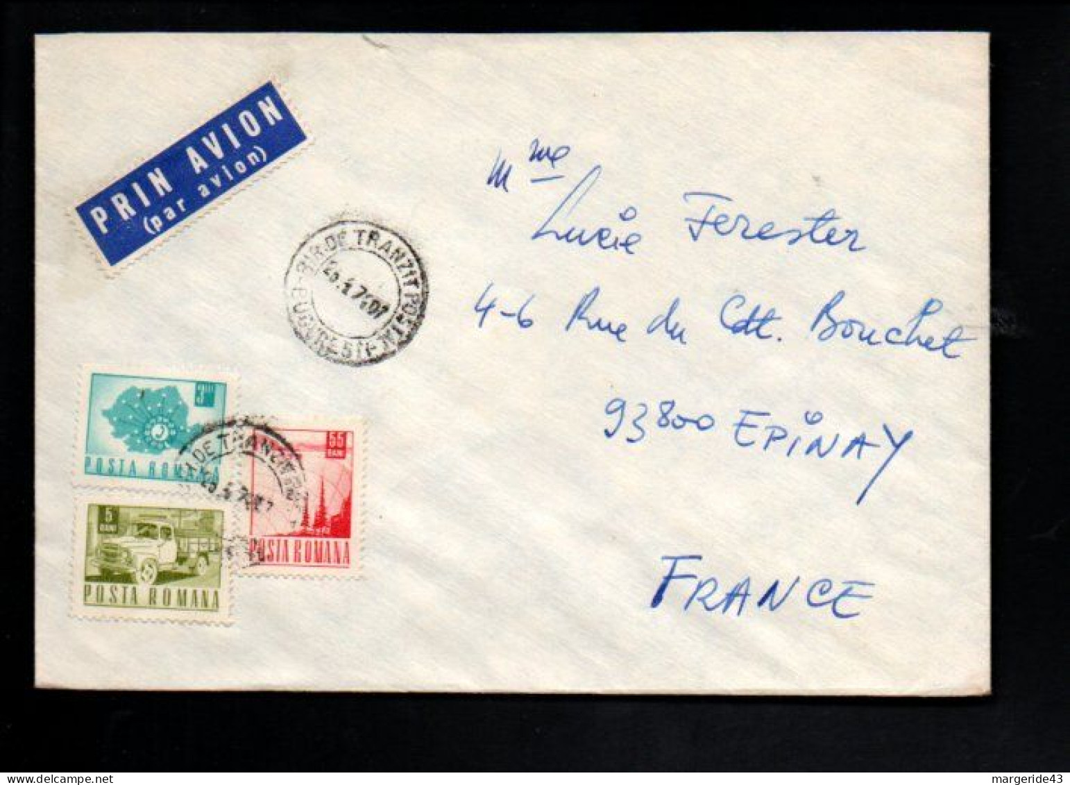 ROUMANIE AFFRANCHISSEMENT COMPOSE SUR  LETTRE POUR LA FRANCE 1971 - Briefe U. Dokumente