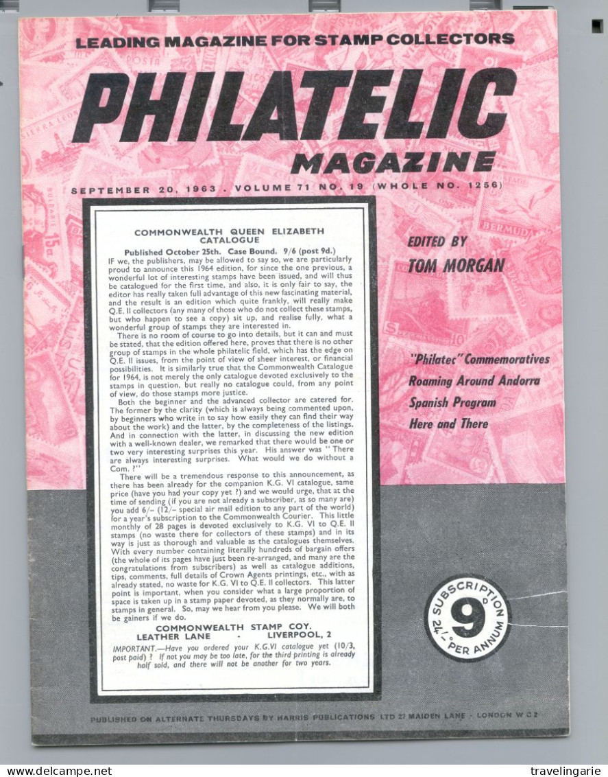 Philatelic Magazine Vol. 71 No. 19 1963 - Anglais (àpd. 1941)