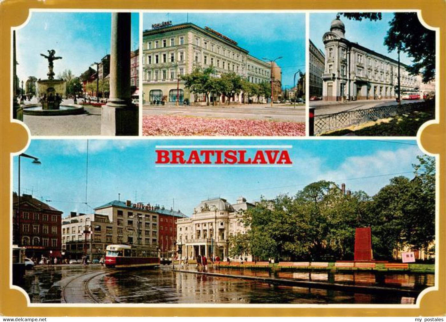 73939257 Bratislava_Pressburg_Pozsony_SK Ganymedova Fontana Dom Ceskoslovensko S - Slowakei