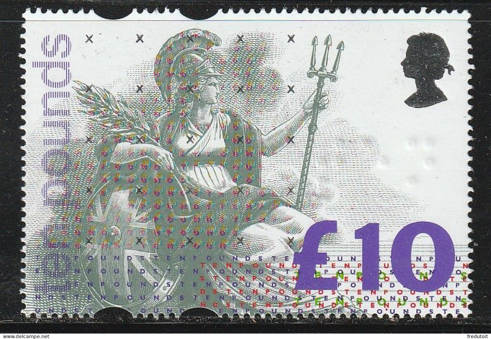 GRANDE BRETAGNE - N°1664 ** (1993) 10£  Britannia - Unused Stamps