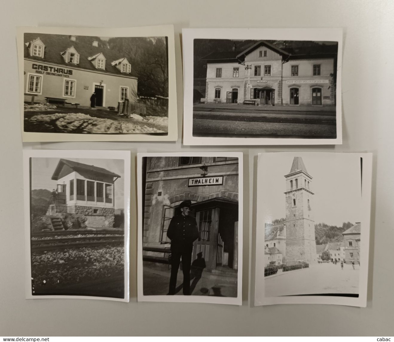 5x Foto, Thalheim-Pöls, Bahnhof, Eisenbahn, 1943, Stellwerk, Train Station, Gasthaus Adolf Uberneuwirther, Judenburg - Judenburg