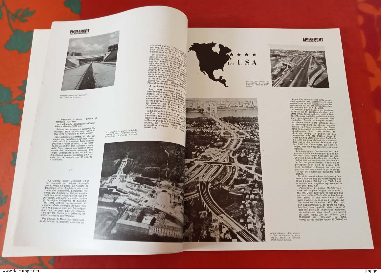 Englebert Magazine n°88 Mars 1957 Autoroutes Europe USA Carburants Modernes Causses Cevennes Huitres Zelande Yerzeke