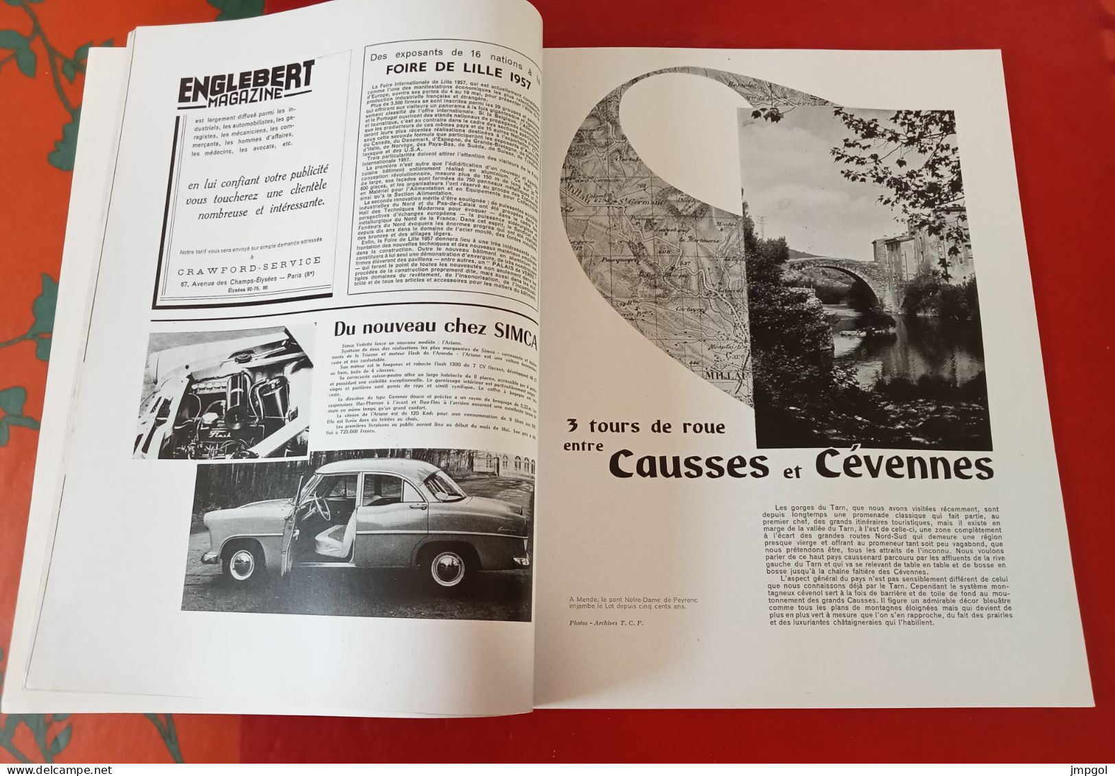 Englebert Magazine n°88 Mars 1957 Autoroutes Europe USA Carburants Modernes Causses Cevennes Huitres Zelande Yerzeke