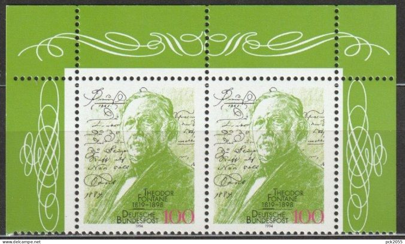 BRD 1994 MiNr.1767 Paar ** Postfrisch 175.Geb. Theodor Fontane ( B 2814 ) - Nuevos