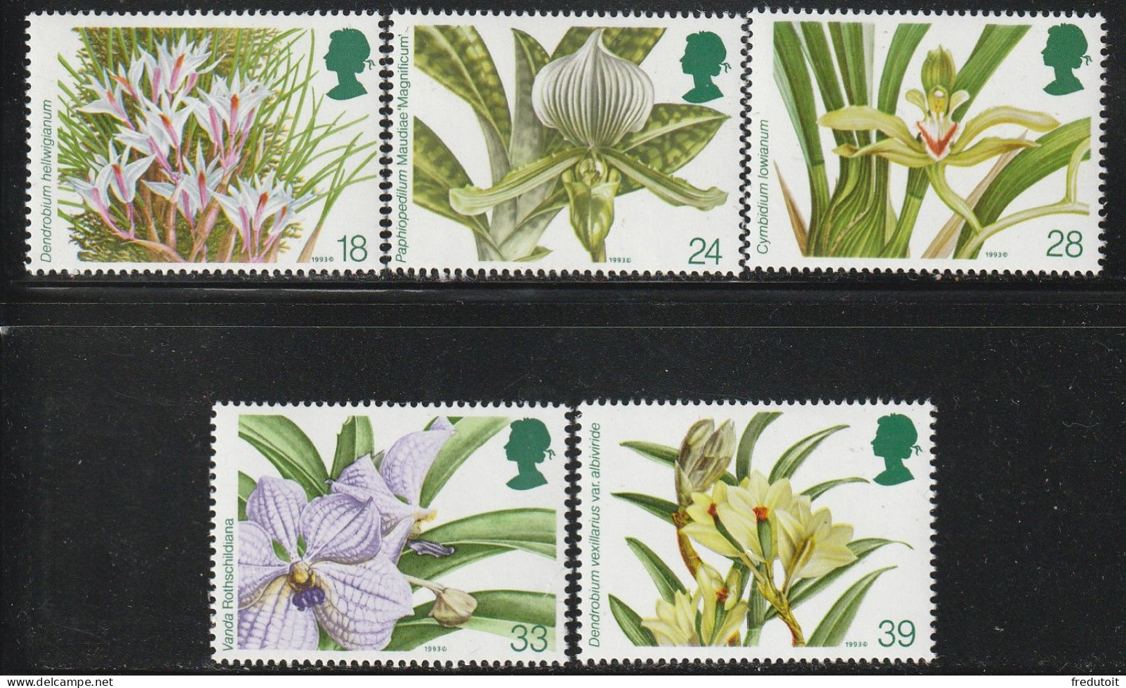 GRANDE BRETAGNE - N°1665/9 ** (1993) Orchidées - Unused Stamps