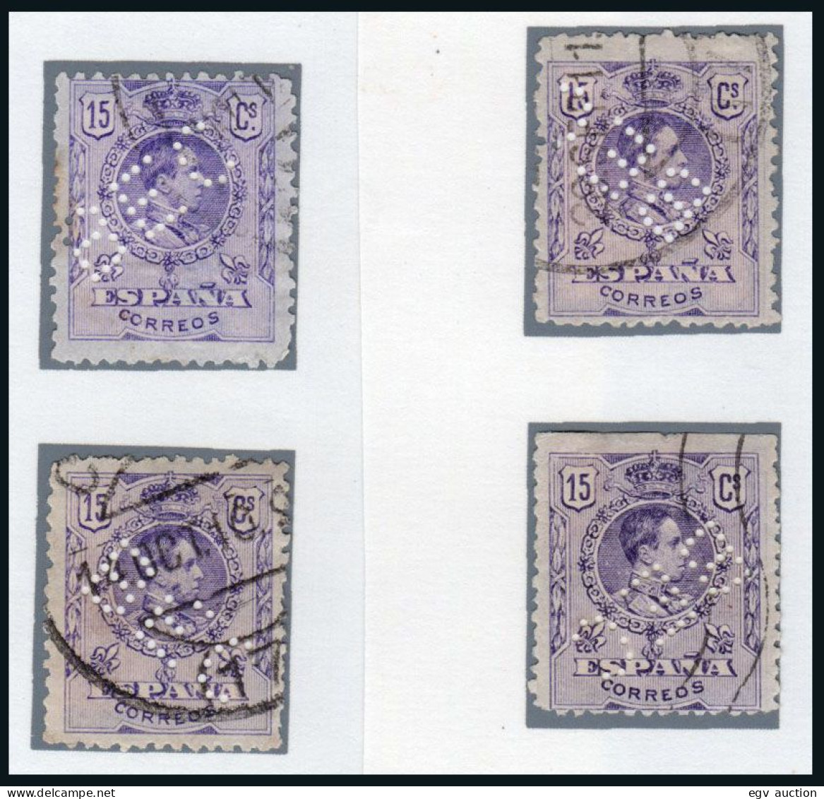 Madrid - Perforado - Edi O 270(4) - 4 Sellos Con 4 Posiciones "BEC" - Used Stamps