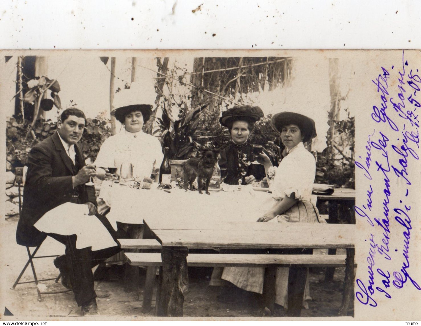 GRIMALDI VENTIMIGLIA BALZI-ROSSI SOUVENIR D'UN DINER BAL RESTAURANT DES GOCOTTES ( CARTE PHOTO ) - Imperia