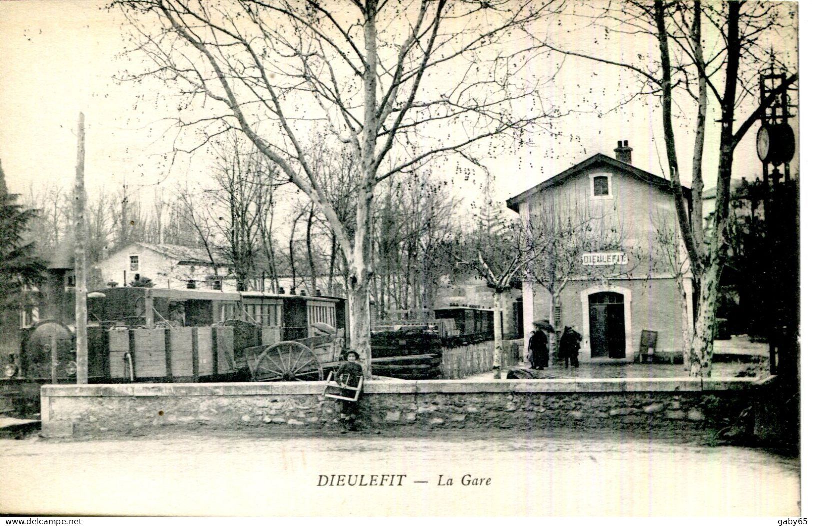 CPA.26.DRÔME.DIEULEFIT.LA GARE.CACHET DU 28 ème BATAILLON DE CHASSEURS ALPINS. - Dieulefit