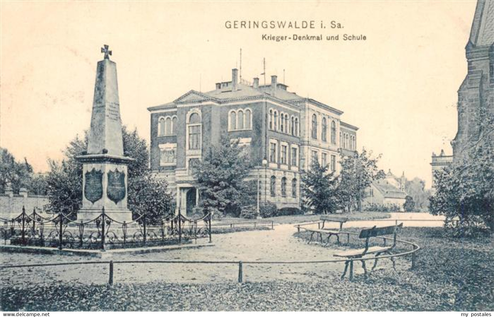 73939057 Geringswalde Krieger Denkmal Und Schule - Other & Unclassified