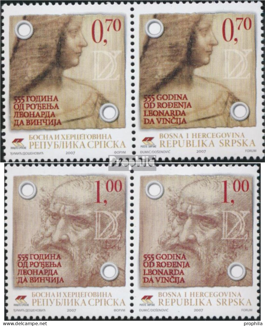 Bosnien - Serbische Republ. 382-385 Paare (kompl.Ausg.) Postfrisch 2007 Leonardo Da Vinci - Bosnien-Herzegowina