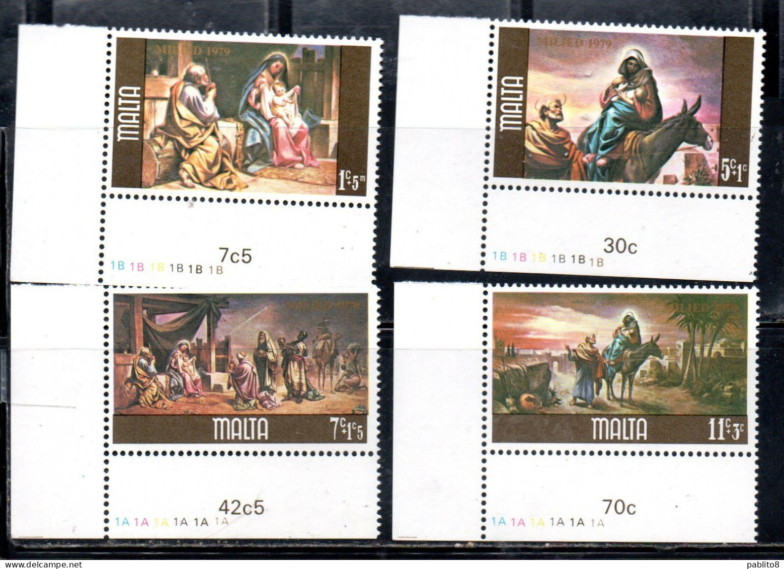 MALTA 1979 CHRISTMAS NATALE NOEL WEIHNACHTEN NAVIDAD NATAL COMPLETE SET SERIE COMPLETA MNH - Malta