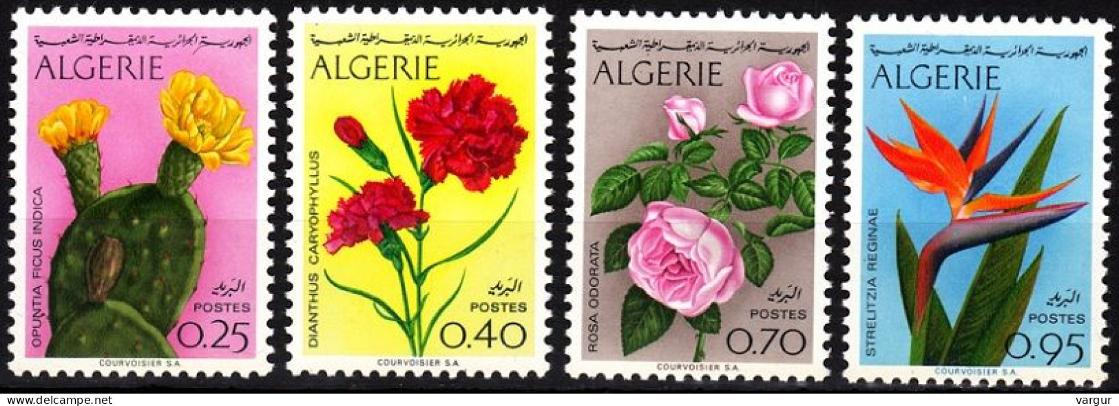 ALGERIA 1969 Flowers. Rose Pink Cactus Orchid. Complete, MNH - Rose