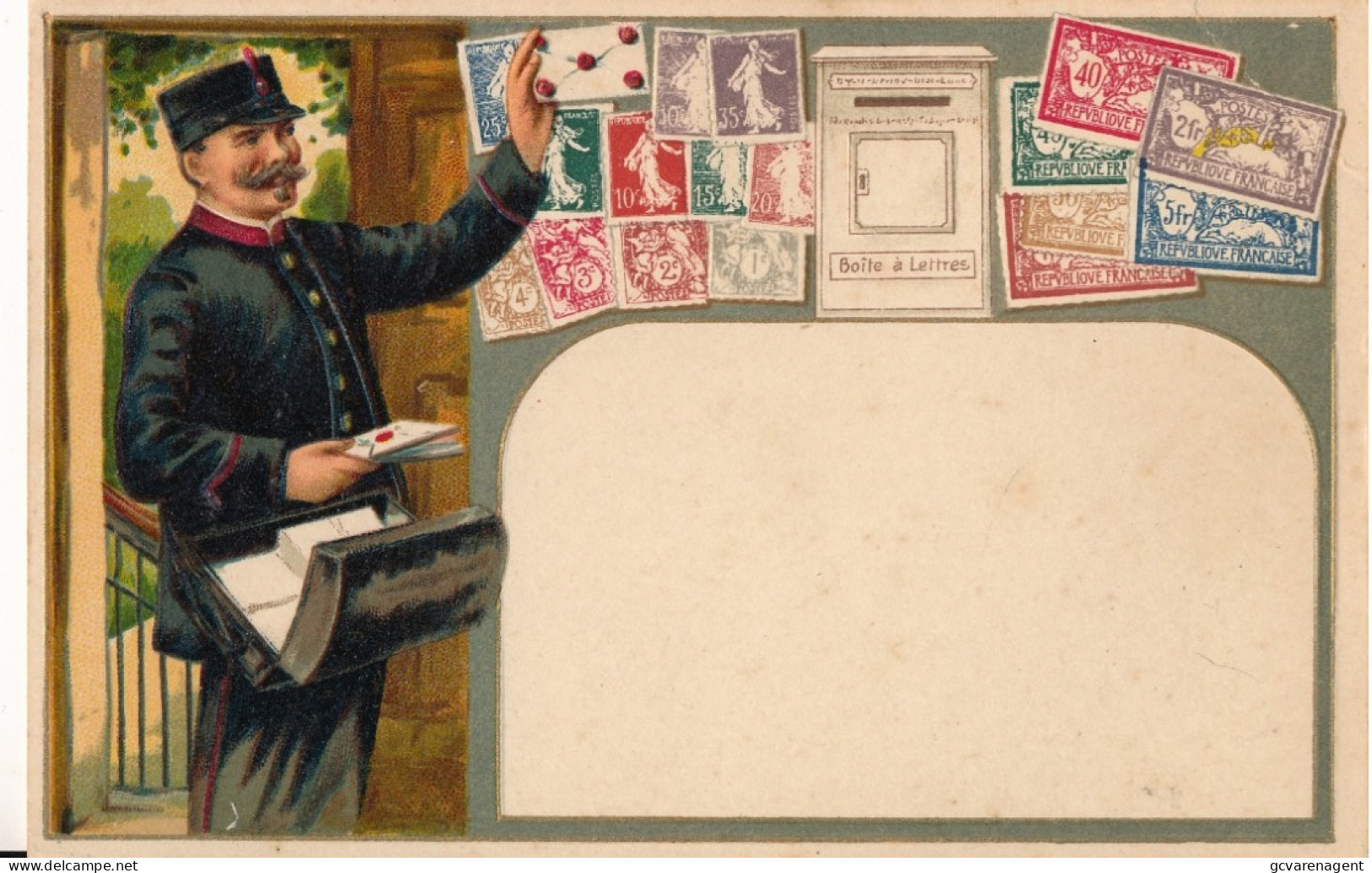 FACTEUR ET TIMBRE FRANCAISE    RELIEF  GAUFRE - Postzegels (afbeeldingen)