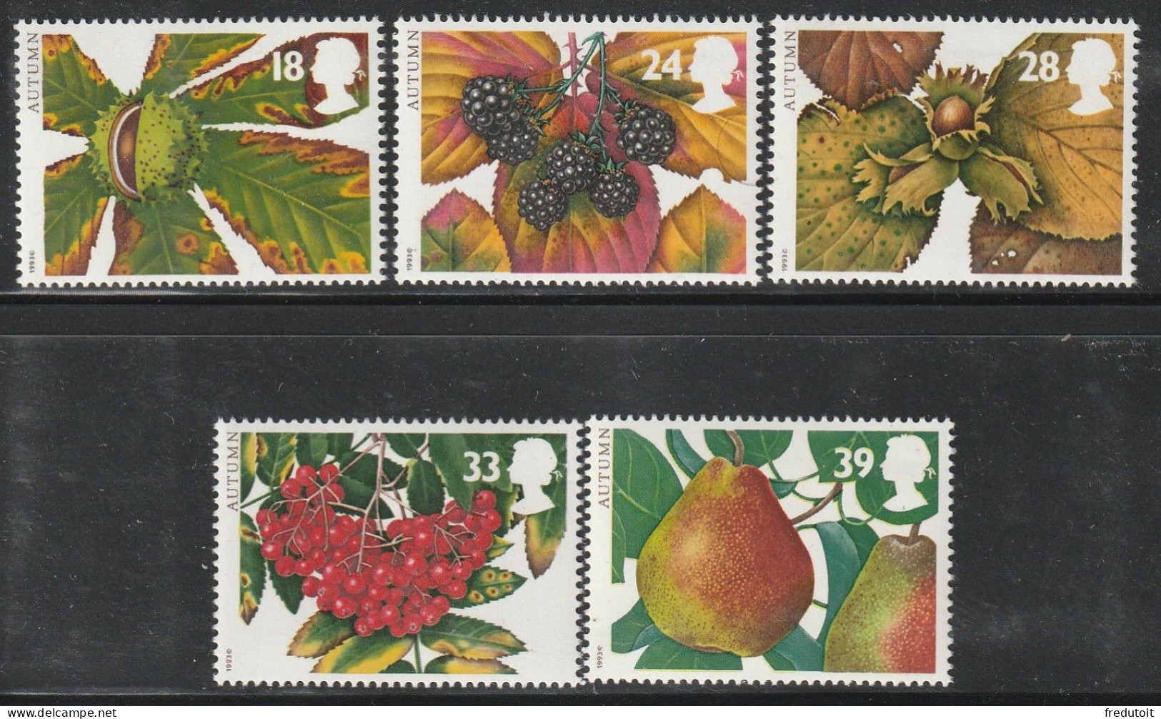 GRANDE BRETAGNE - N°1692/6 ** (1993) Fruits - Unused Stamps