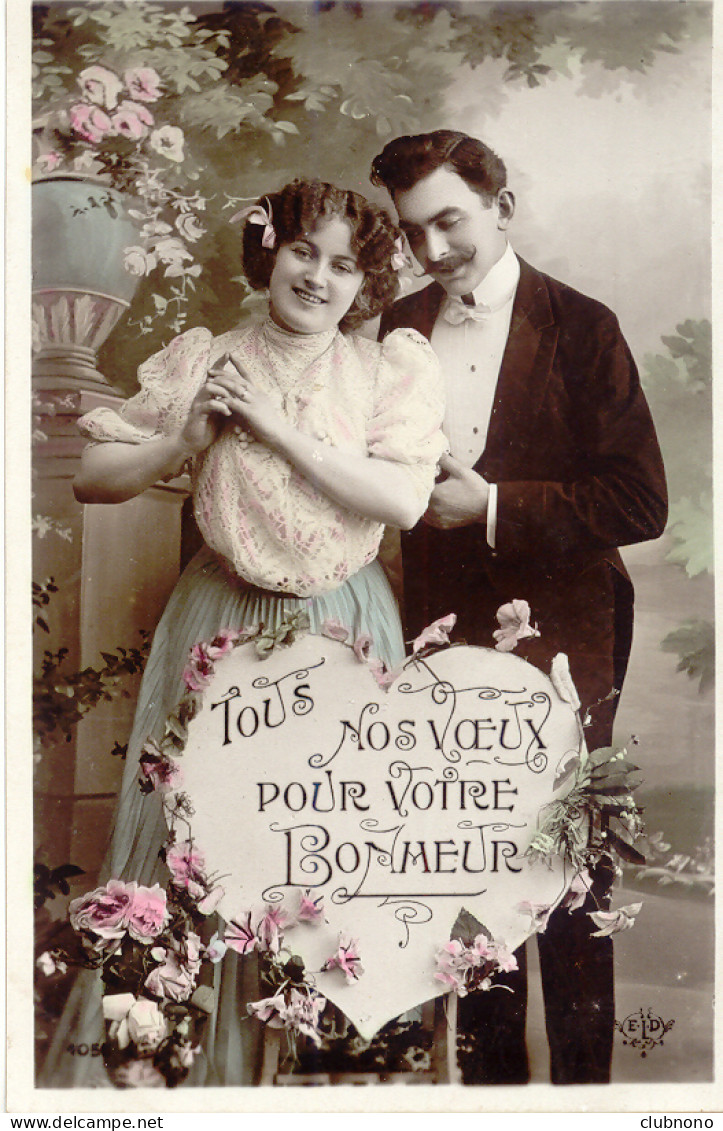 CPA - COUPLES - TOUS NOS VOEUX DE BONHEUR - Koppels