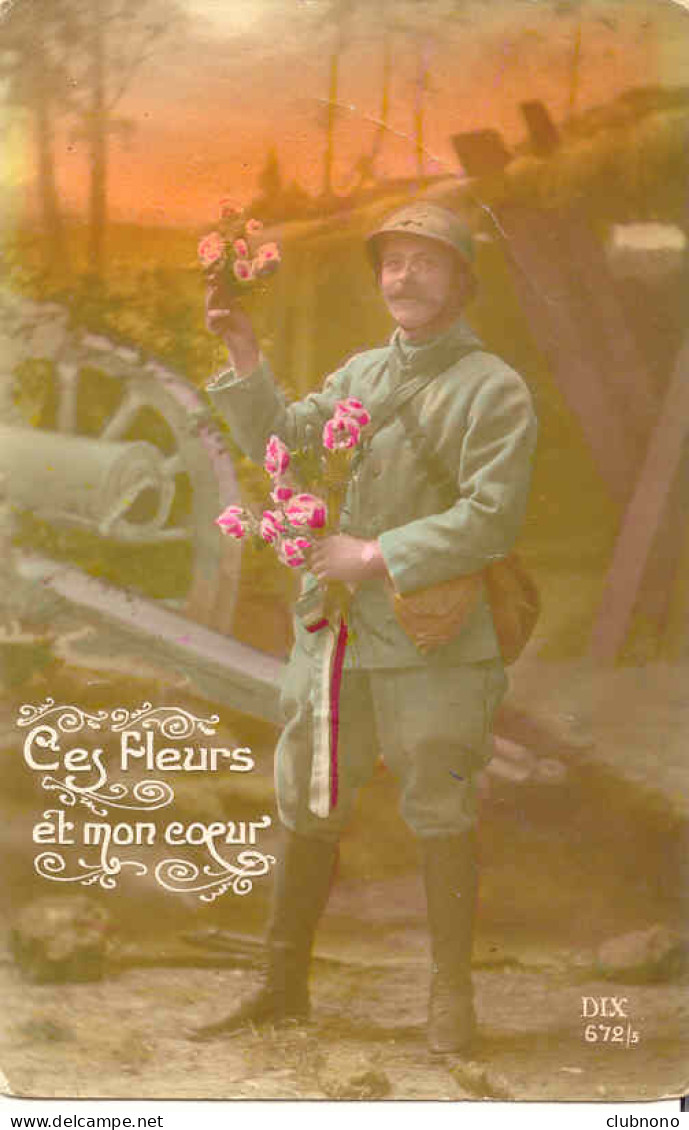 CPA - CES FLEURS ET MON COEUR (1917) - Paare