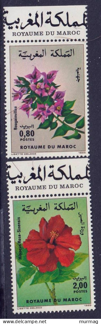 MAROC - Flore, Bougainvillier, Hibiscus - Y&T N° 988-989- 1985 - MNH - Maroc (1956-...)