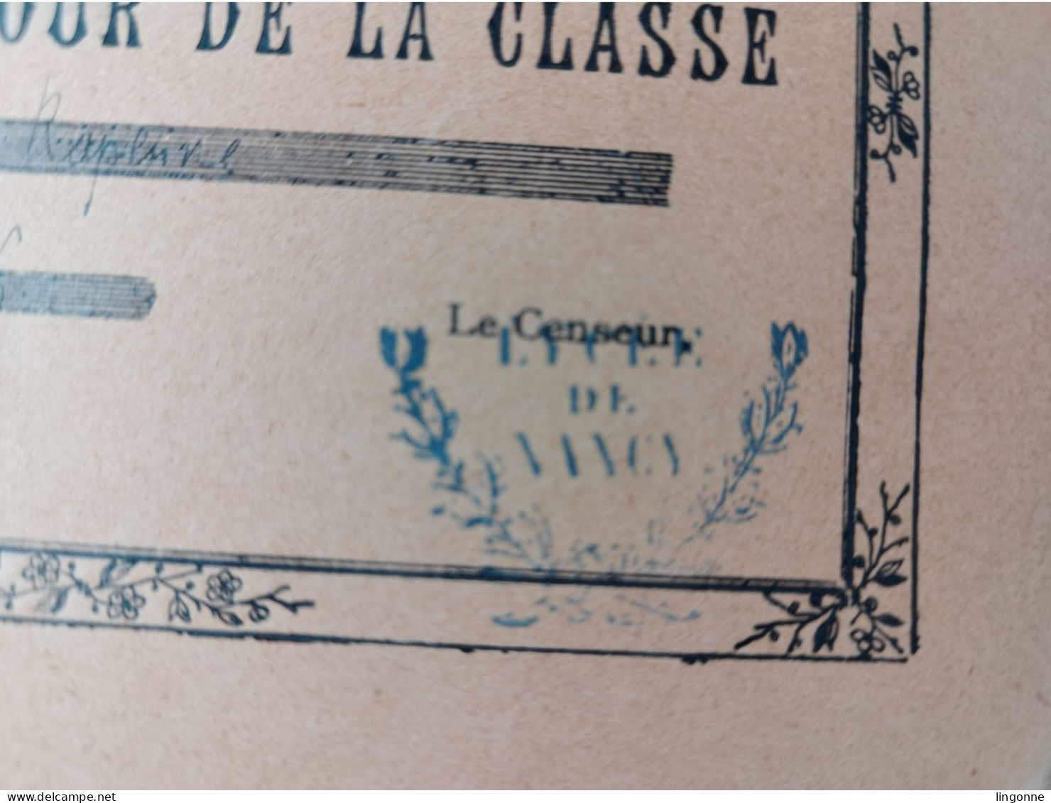 1896 ORDRE DU JOUR De La CLASSE Lycée De NANCY (Meurthe-et-Moselle 54) Classe De Saint CYR élève RAPENNE Oblitération - Diplômes & Bulletins Scolaires