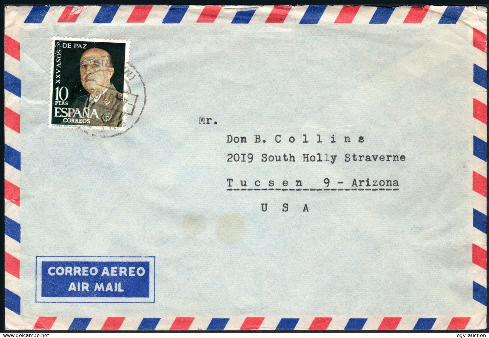 España - Edi O 1589 - Mat "Madrid 20/01/64" A USA - Storia Postale