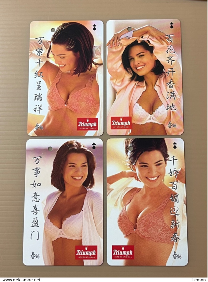 Singapore SMRT TransitLink Metro Train Subway Ticket Card, Triumph Bra 2, Set Of 4 Used Cards - Singapour