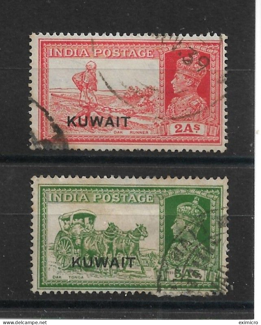 KUWAIT 1939 2a, 3a SG 39, 41 FINE USED Cat £10.50 - Kuwait