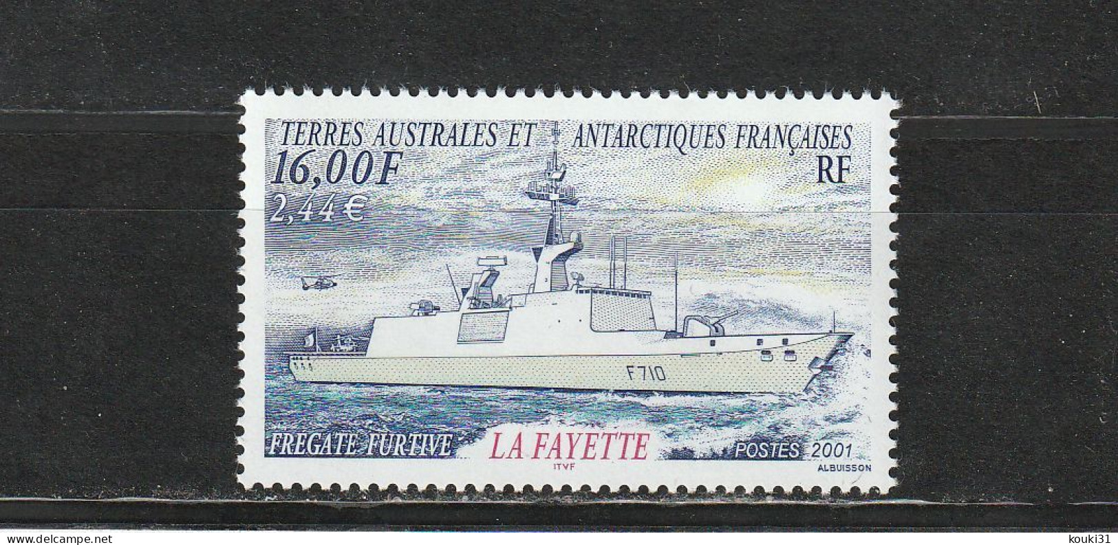 TAAF YT 289 ** : Frégate Furtive "La Fayette " - 2001 - Unused Stamps