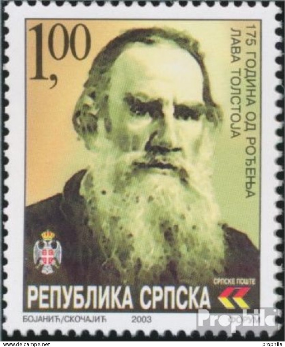 Bosnien - Serbische Republ. 282 (kompl.Ausg.) Postfrisch 2003 Lew Tolstoj - Bosnien-Herzegowina