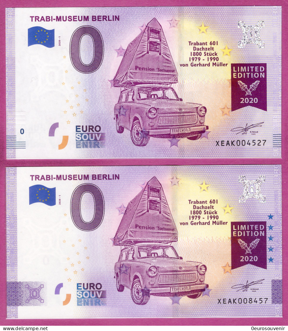 0-Euro XEAK 2020-1 TRABI-MUSEUM BERLIN SET NORMAL+ANNIVERSARY - Privéproeven