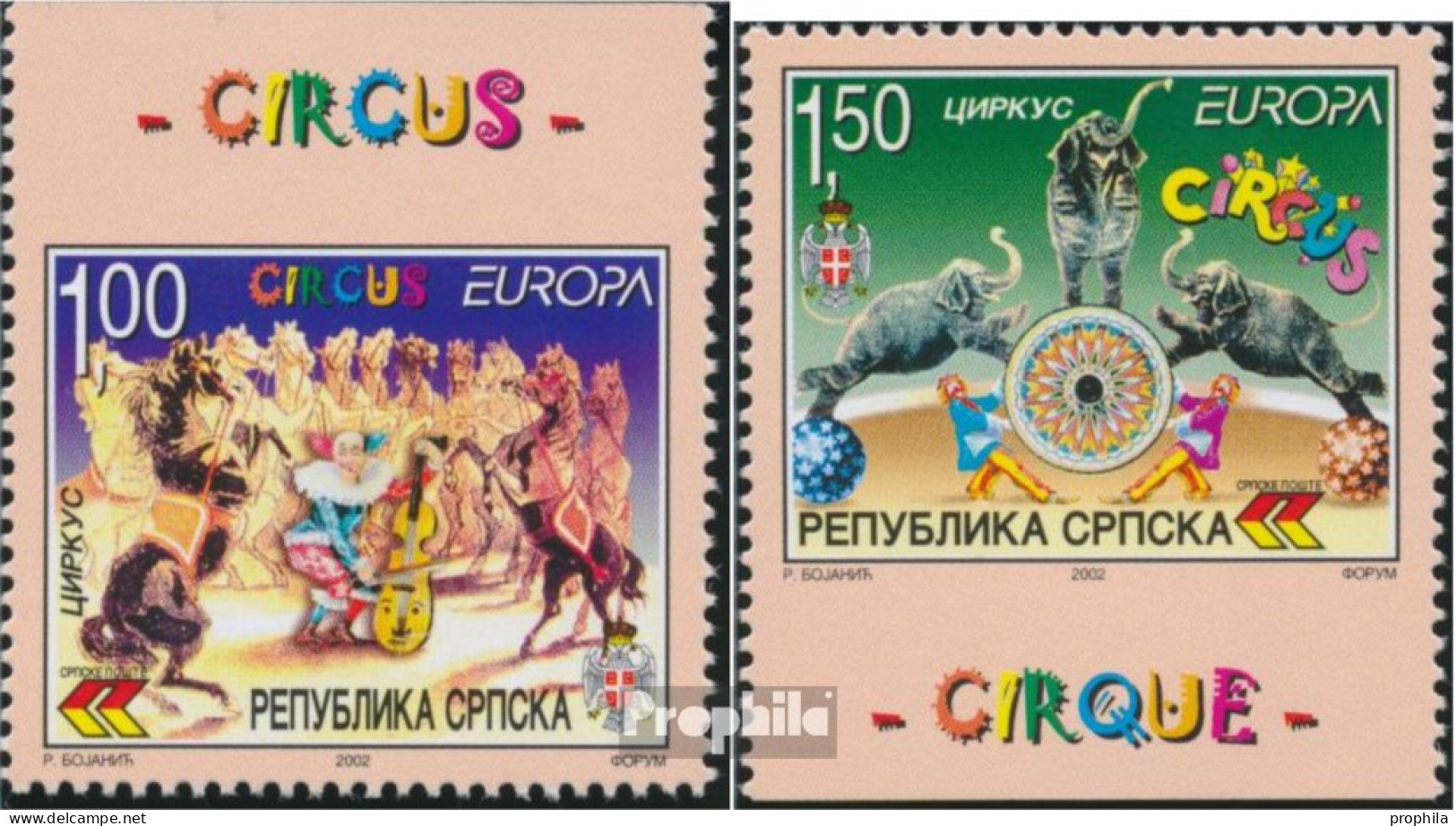 Bosnien - Serbische Republ. 241D-242D (kompl.Ausg.) Postfrisch 2002 Europa: Zirkus - Bosnien-Herzegowina