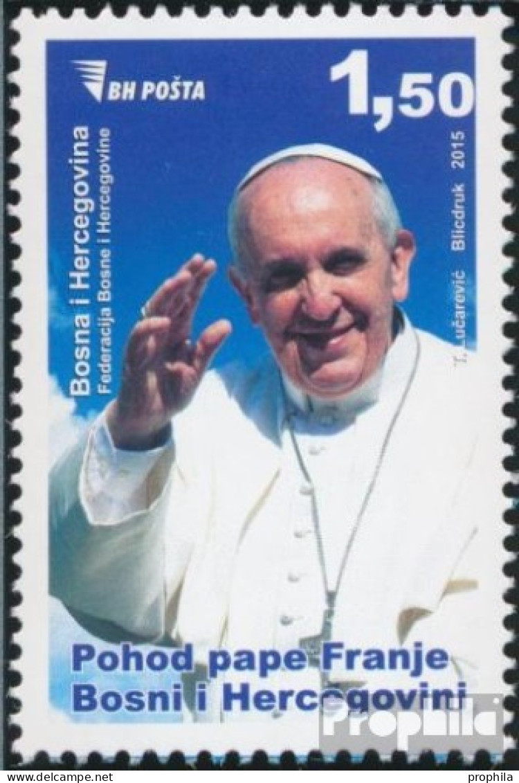 Bosnien-Herzegowina 666 (kompl.Ausg.) Postfrisch 2015 Papst Franziskus - Bosnia Erzegovina