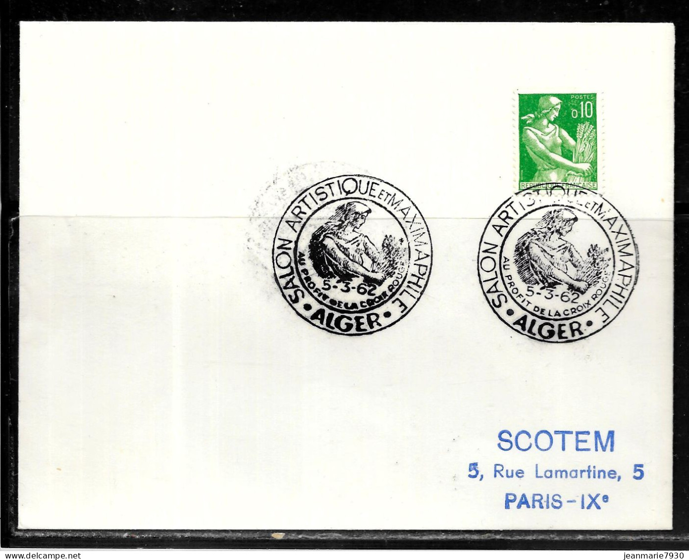 C461 - SALON ARTISTIQUE ET MAXIMAPHILIE ALGER LE 05/03/62 - Storia Postale