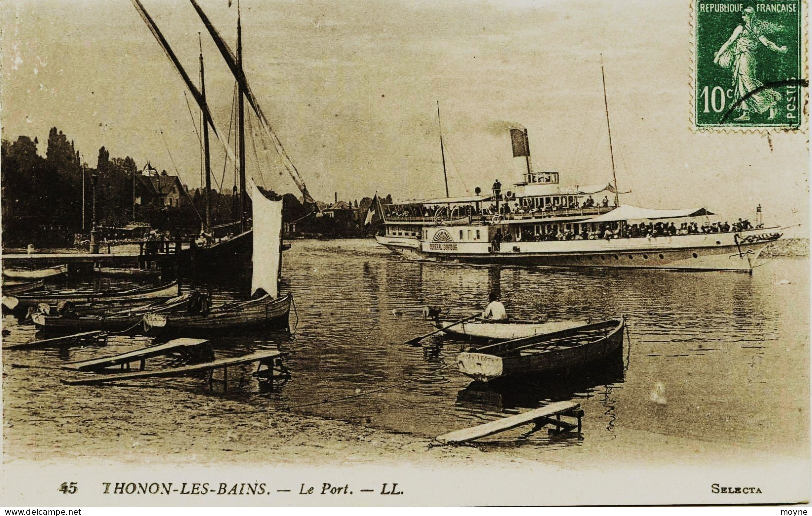 3598 - Hte Savoie  - THONON :  Le Port , Les Barques Et Le Bateau à Roues     - Circulée En 1911 - Thonon-les-Bains