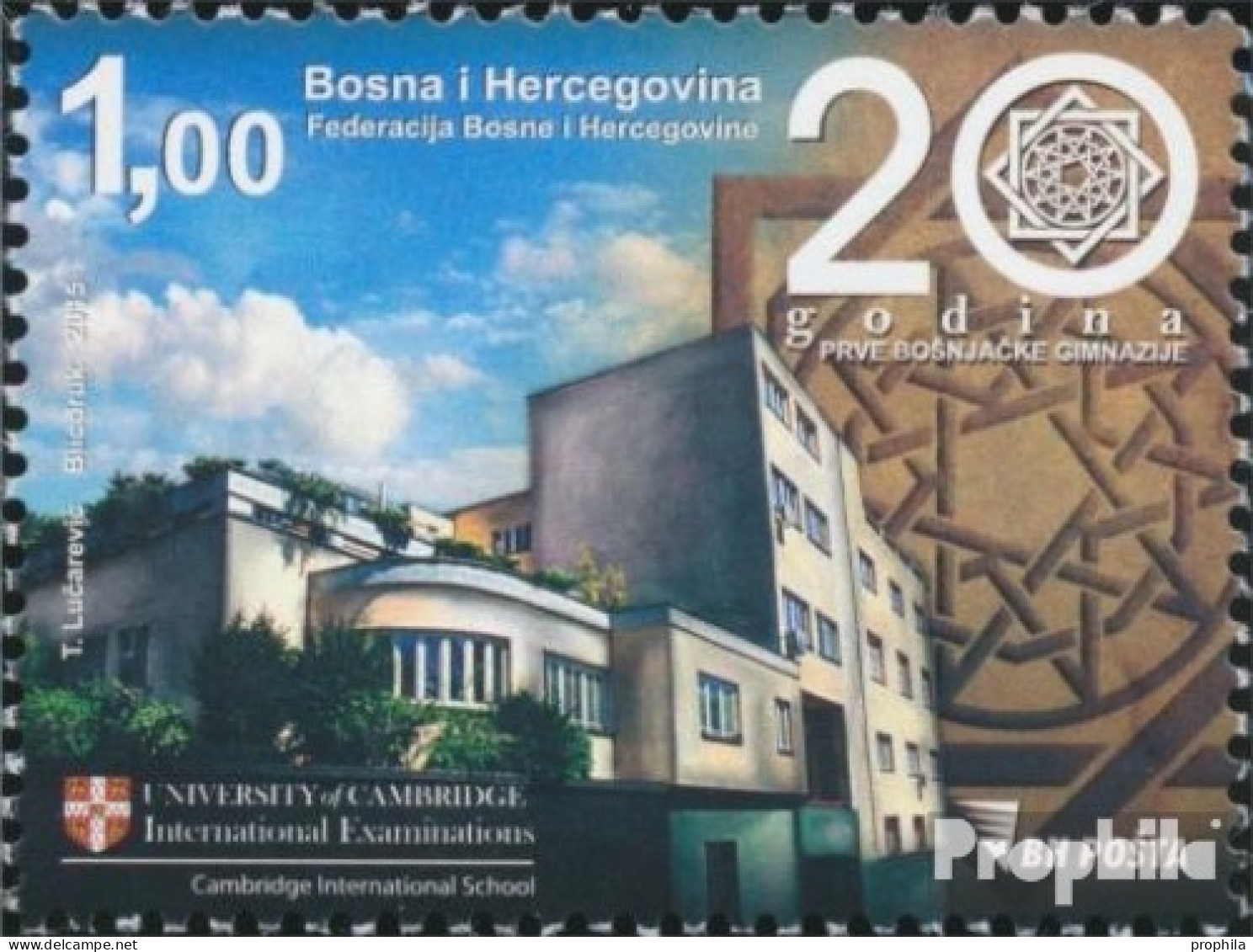 Bosnien-Herzegowina 662 (kompl.Ausg.) Postfrisch 2015 Erstes Bosnisches Gymnasium - Bosnia Erzegovina