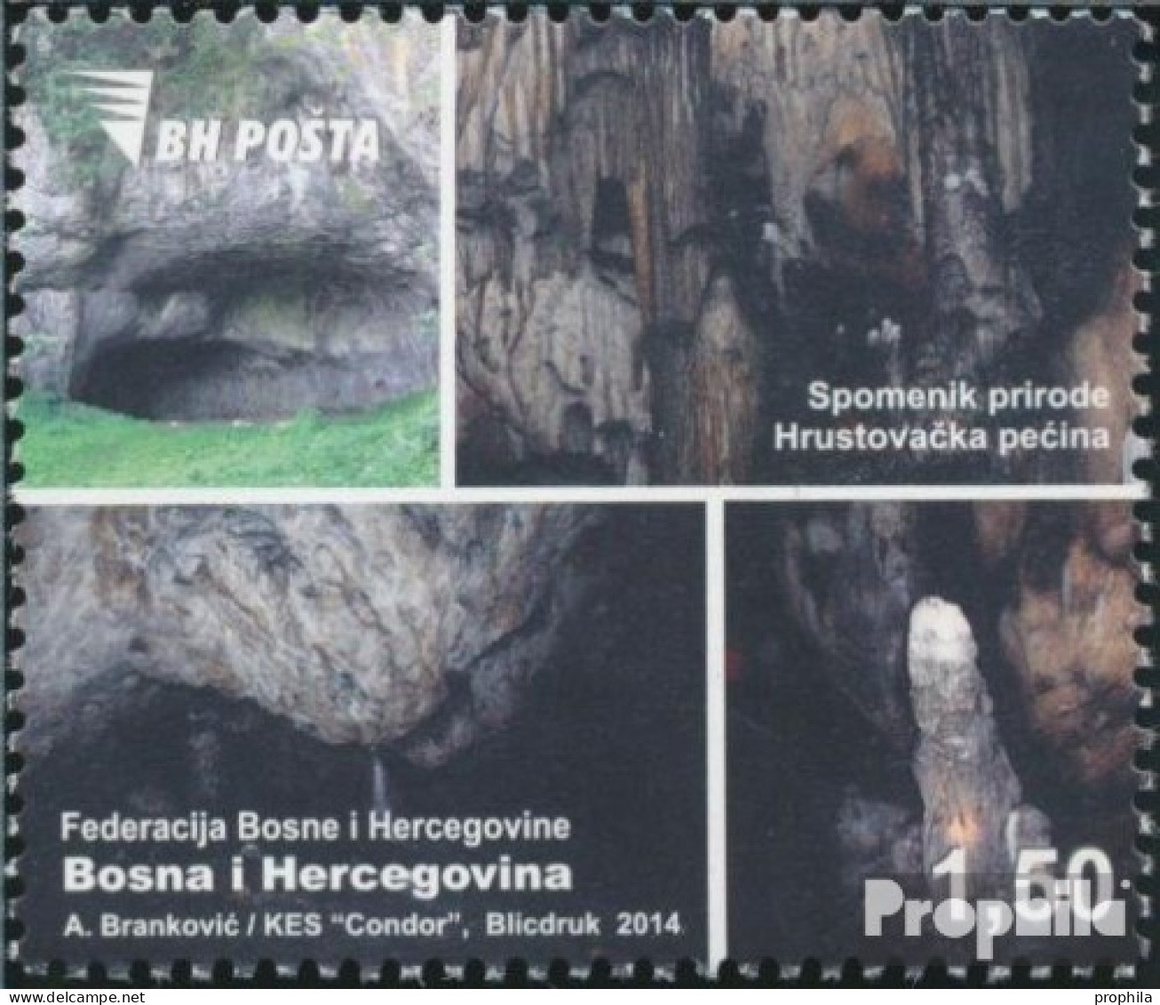 Bosnien-Herzegowina 658 (kompl.Ausg.) Postfrisch 2014 Naturdenkmal Hrustovacka Höhle - Bosnië En Herzegovina