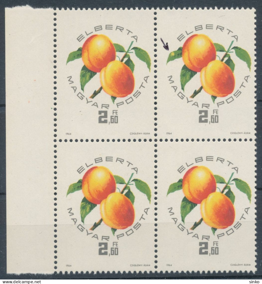 1964. Hungarian Types Of Peaches - Misprint - Plaatfouten En Curiosa