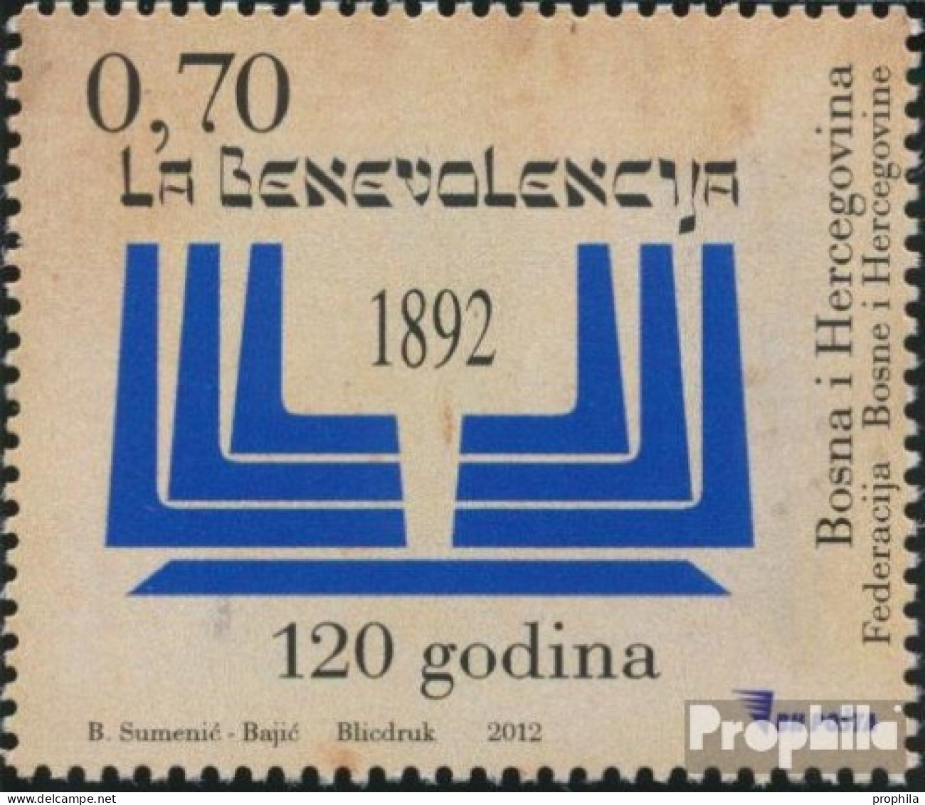 Bosnien-Herzegowina 605 (kompl.Ausg.) Postfrisch 2012 Hilfswerk La Benevolencija - Bosnië En Herzegovina