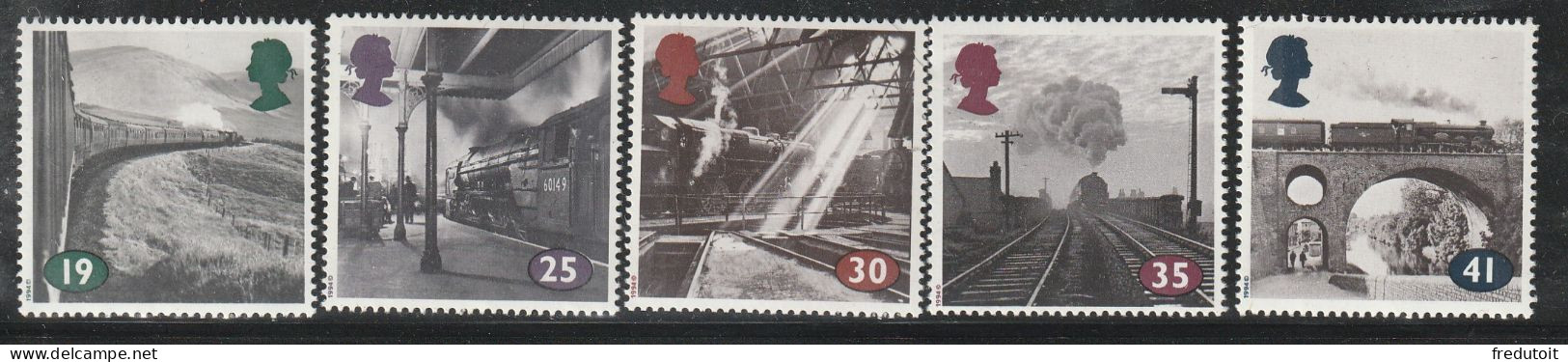 GRANDE BRETAGNE - N°1733/7 ** (1994) "L'âge De La Vapeur" - Unused Stamps