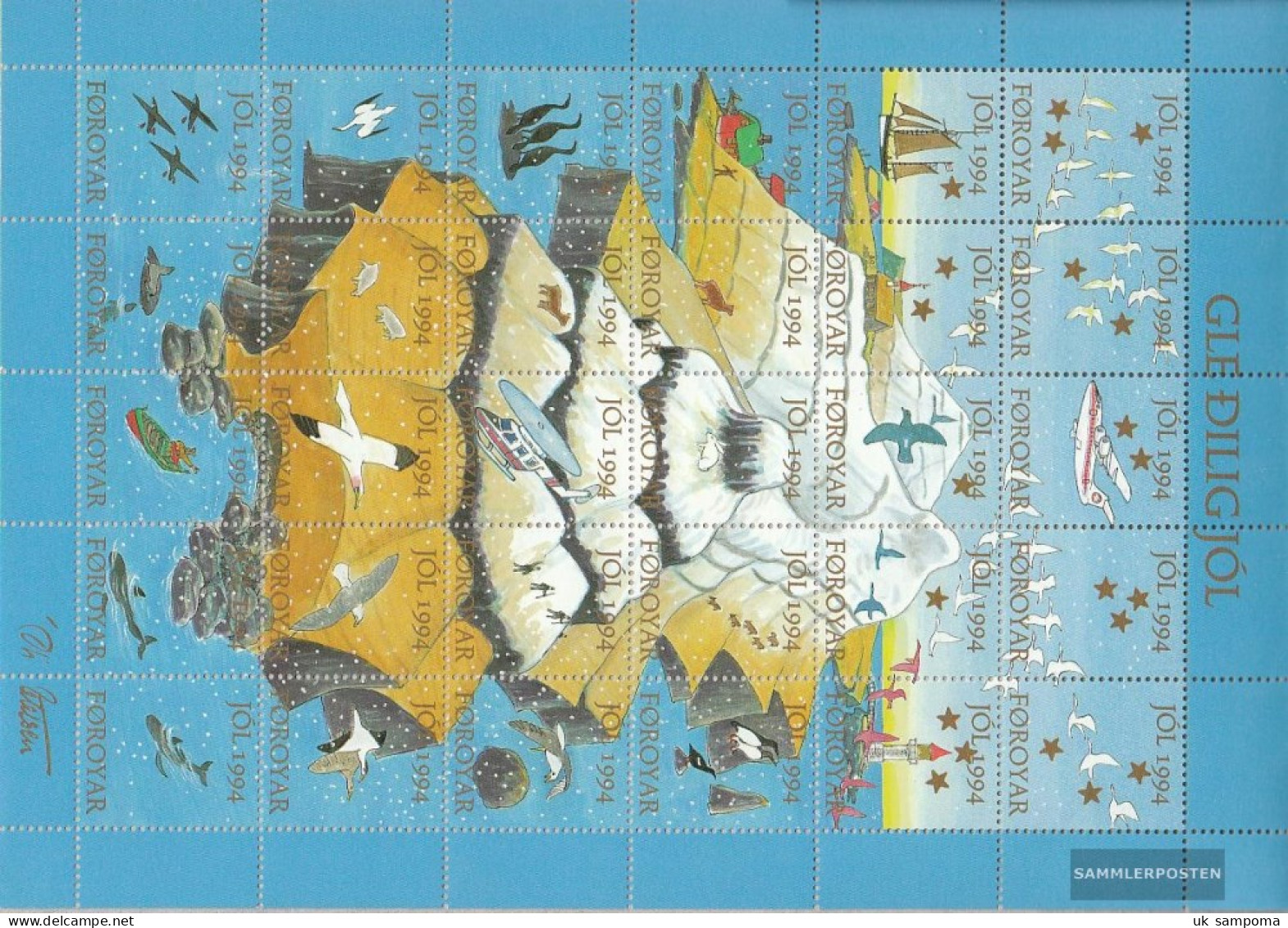 Denmark - Faroe Islands Sheetlet Vignette Unmounted Mint / Never Hinged 1994 Christmas Brands - Färöer Inseln
