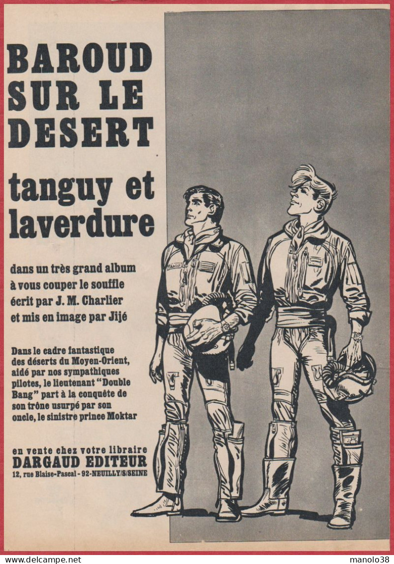 Baroud Sur Le Désert. Le Nouveau Tanguy Et Laverdure En Vente Chez Votre Libraire. Bande Dessinée. BD. Aviation. 1971. - Reclame