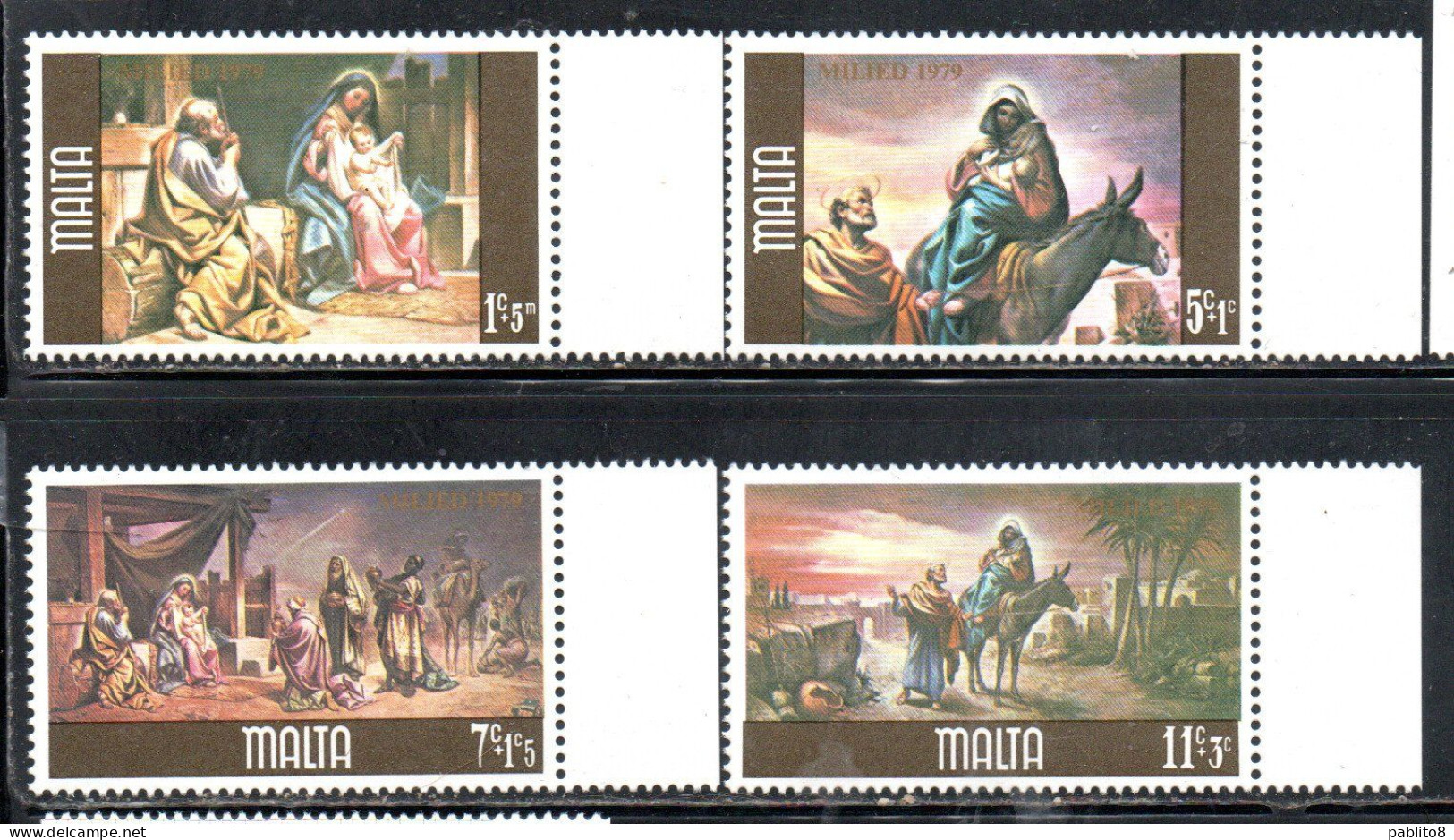 MALTA 1979 CHRISTMAS NATALE NOEL WEIHNACHTEN NAVIDAD NATAL COMPLETE SET SERIE COMPLETA MNH - Malta