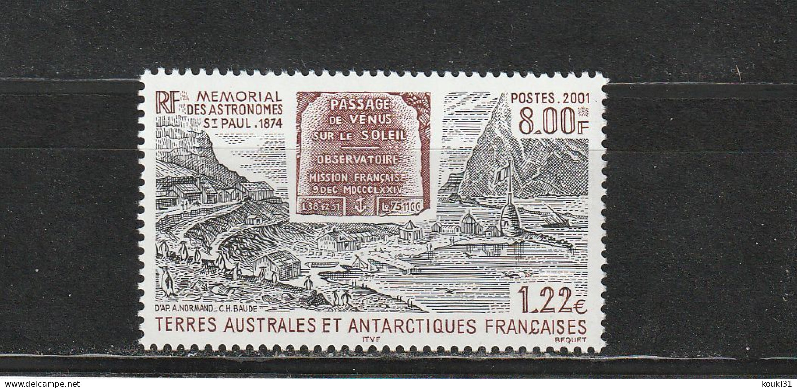 TAAF YT 297 ** : Mémorial Des Astronomes - 2001 - Unused Stamps