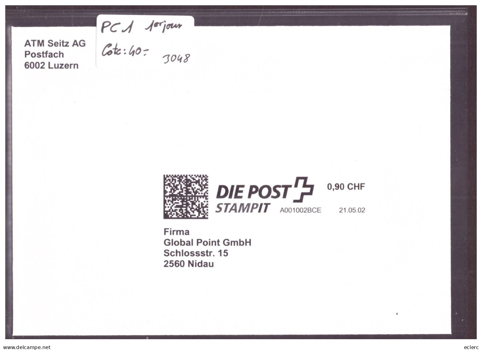 WEB STAMP - PC 1 1er JOUR - TIMBRE Q-CODE - COTE: 40.- - Timbres D'automates