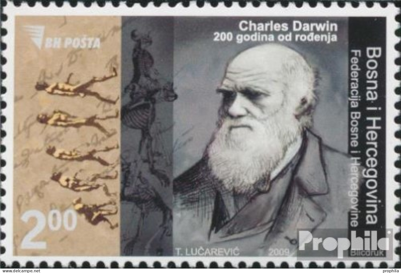 Bosnien-Herzegowina 543 (kompl.Ausg.) Postfrisch 2009 Charles Darwin - Bosnien-Herzegowina