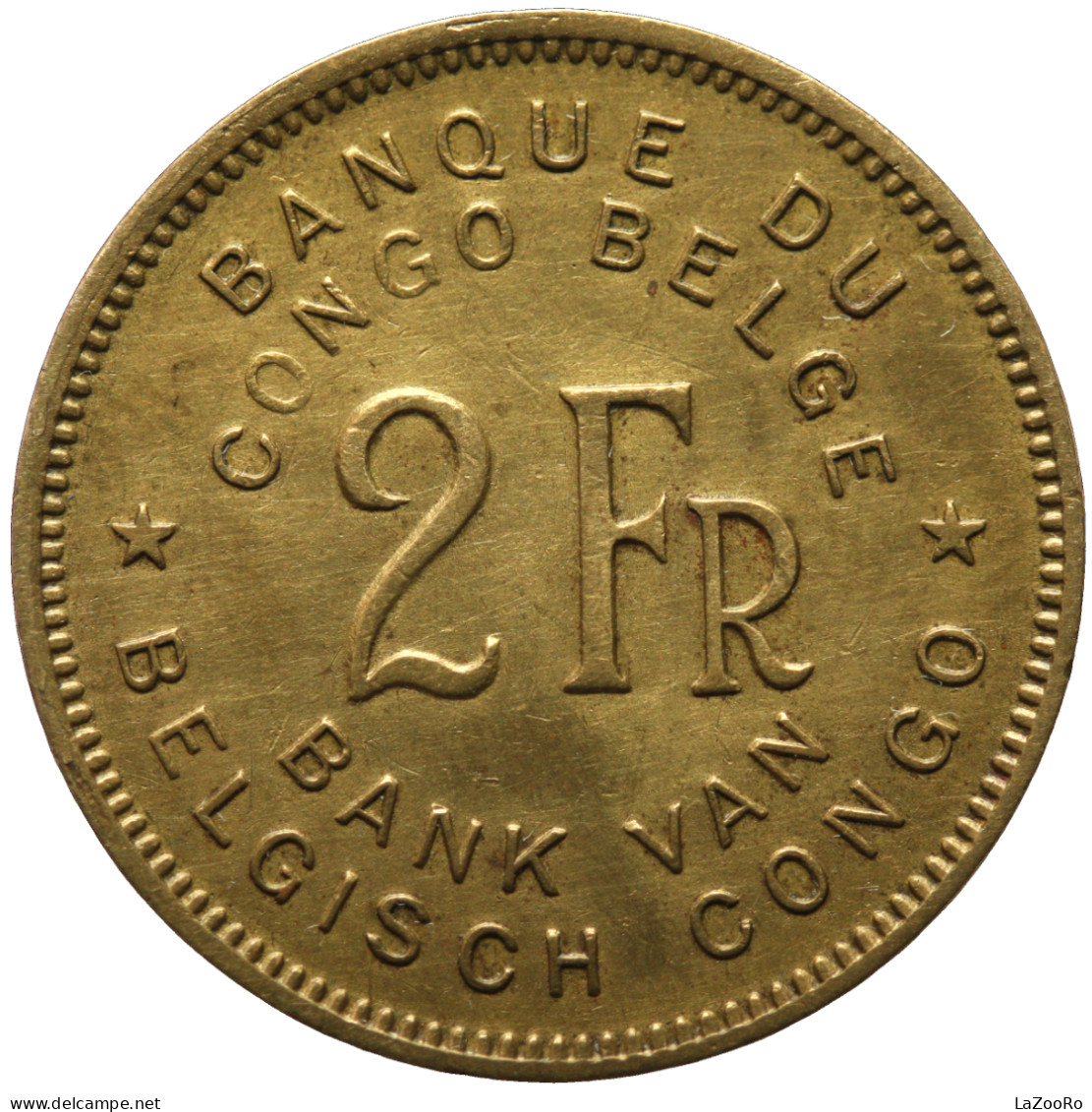 LaZooRo: Belgian Congo 2 Francs 1947 XF - 1945-1951: Reggenza