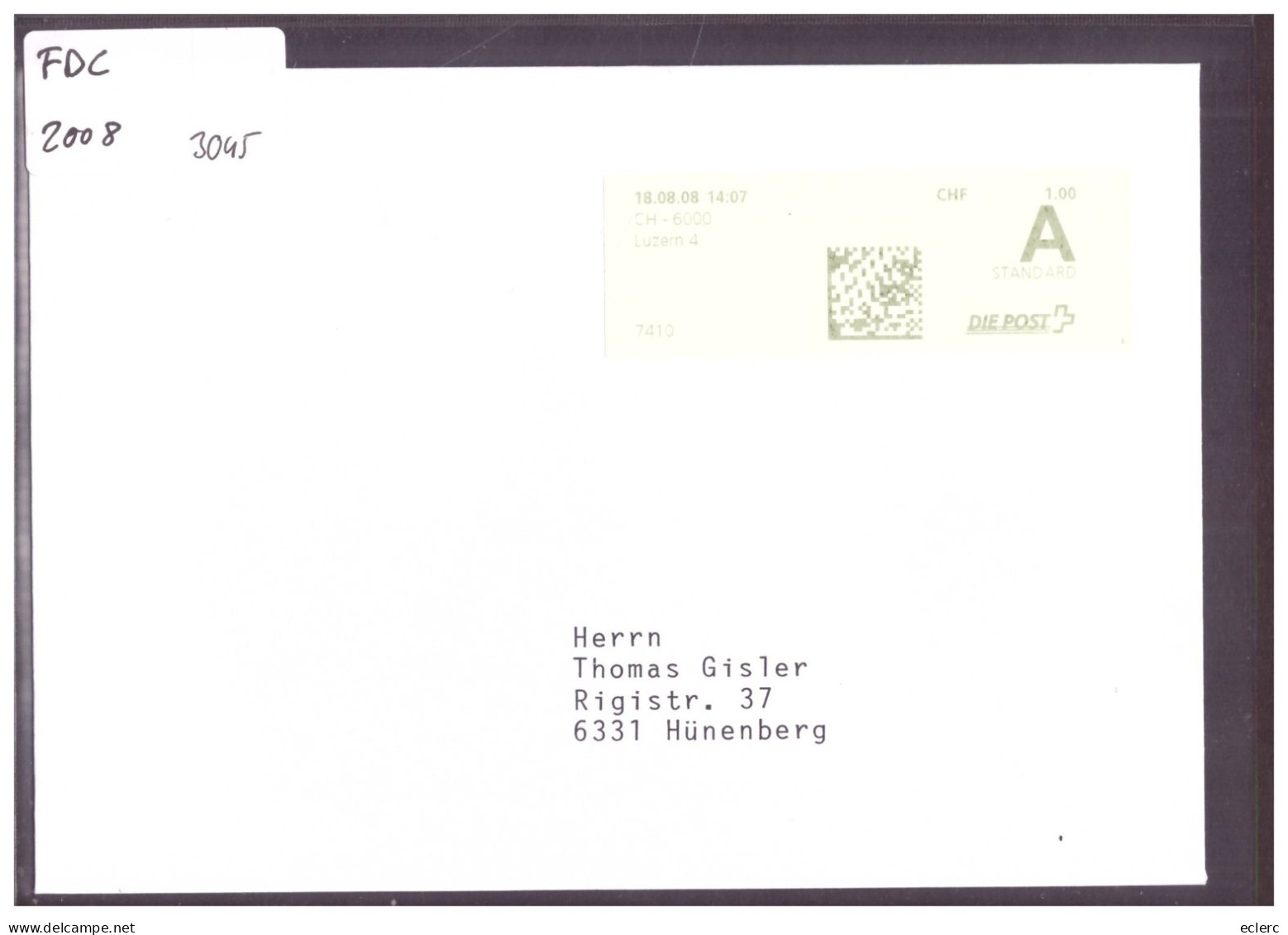 WEB STAMP - FDC 2008 - TIMBRE Q-CODE - - Automatenmarken